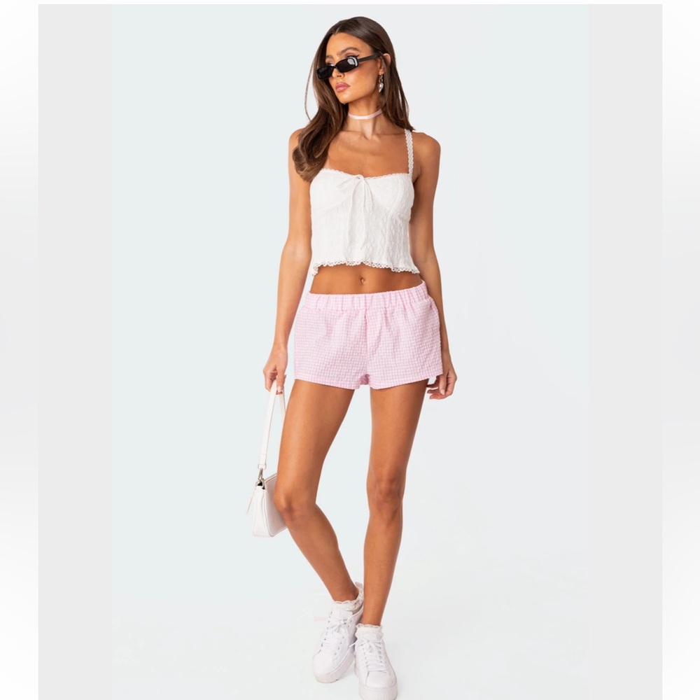 Edikted Gingham Boxer Shorts